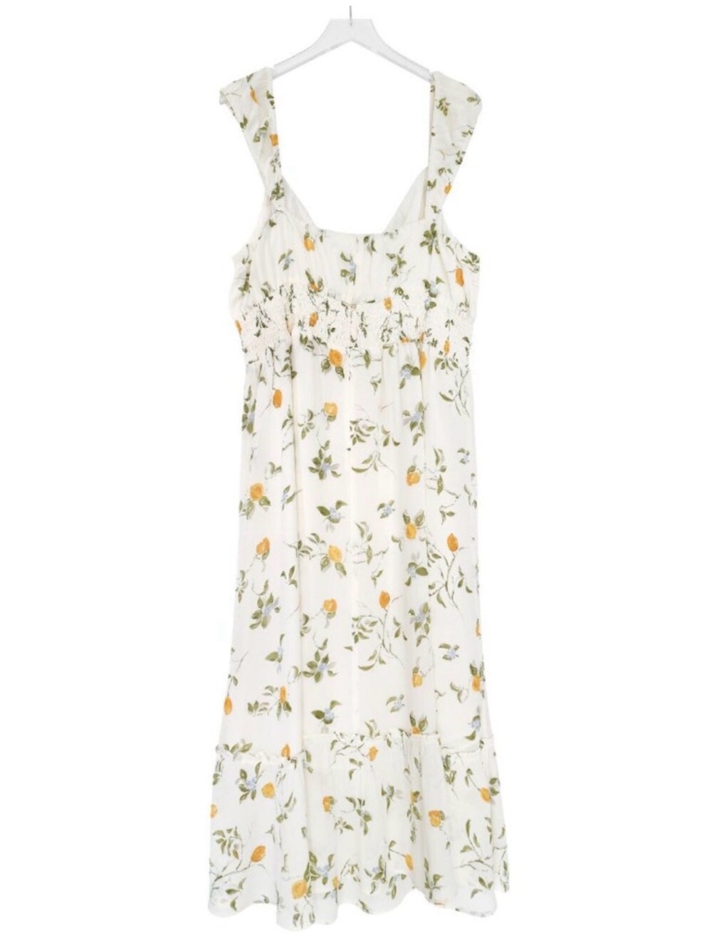 Reformation Sunstone Womens Tank Straps Georgette Midi Dress Citron Plus Size 22